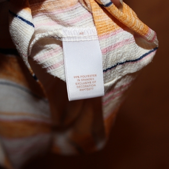 Lauren Conrad Ruffled Top Sleeveless Striped Blouse - Picture 6 of 6